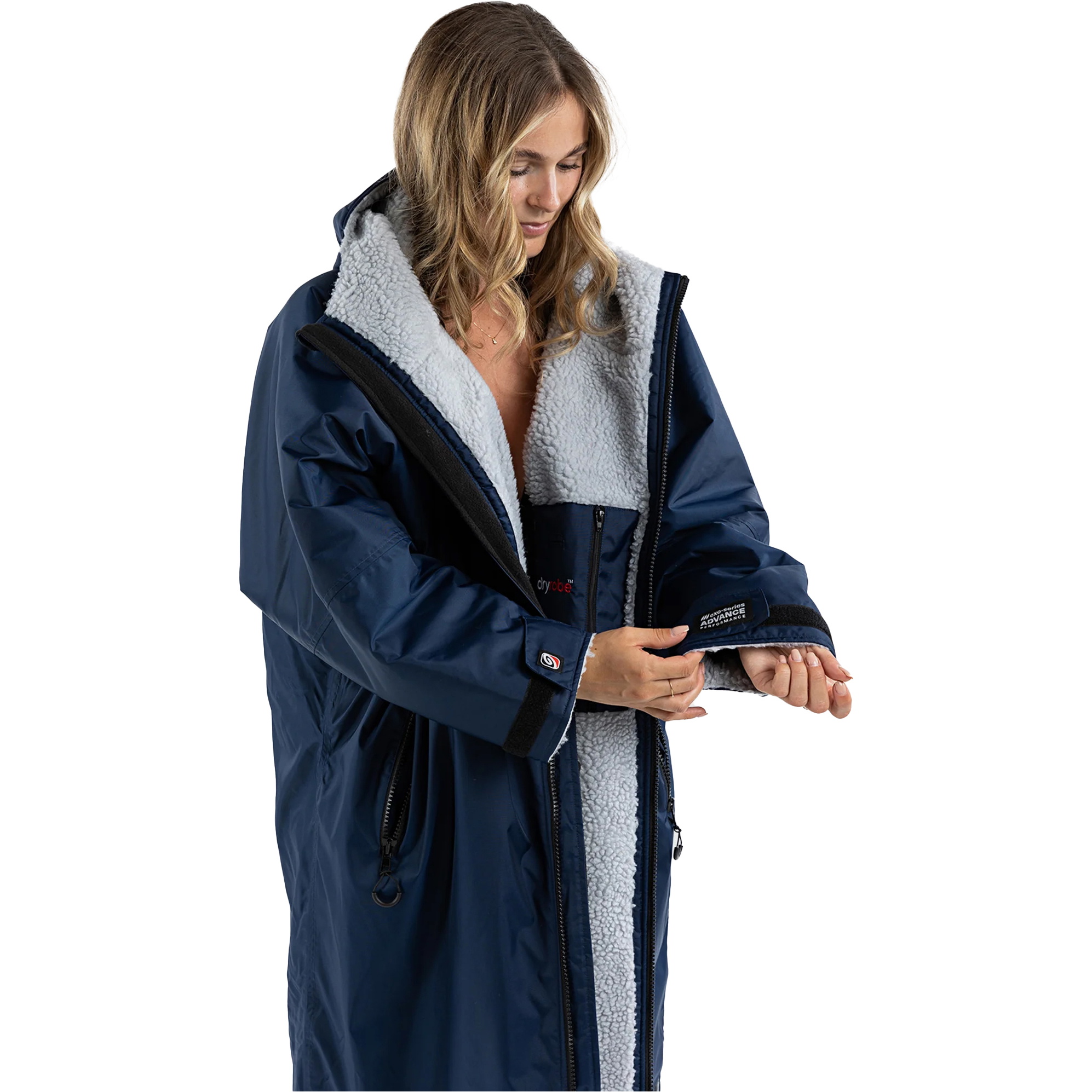 2026 Dryrobe Advance Roupão De Troca De Roupa De Manga Comprida DALSV3 - Azul-marinho / Grey